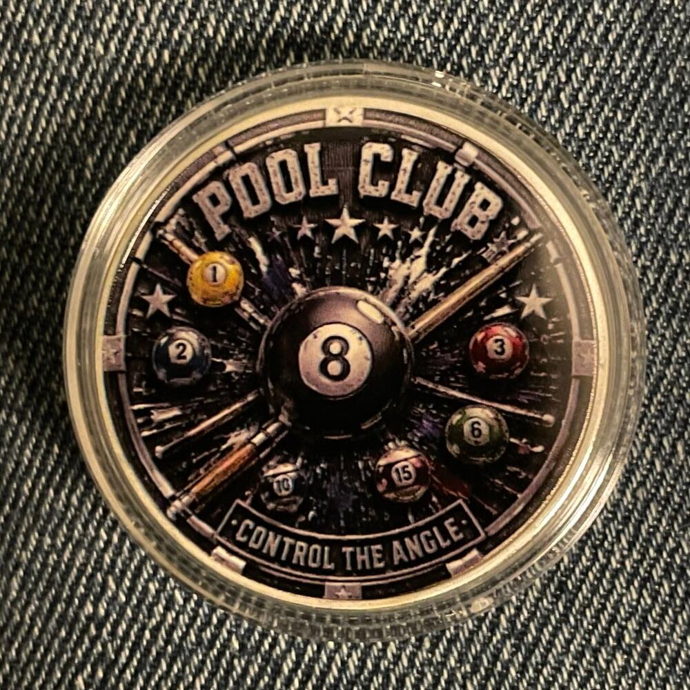 Billiards Pool Club Collectors Coin With Protective Case